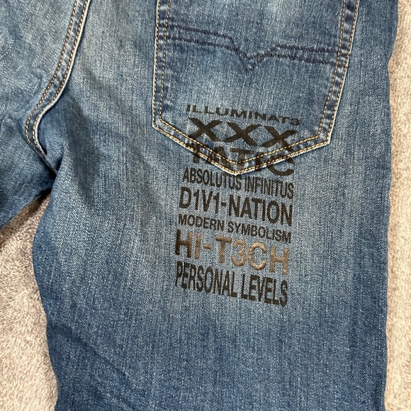 Diesel Denim Jeans Buster-P Regular Slim Tapered Graphic Print  Mens 31x29 - Picture 11 of 16